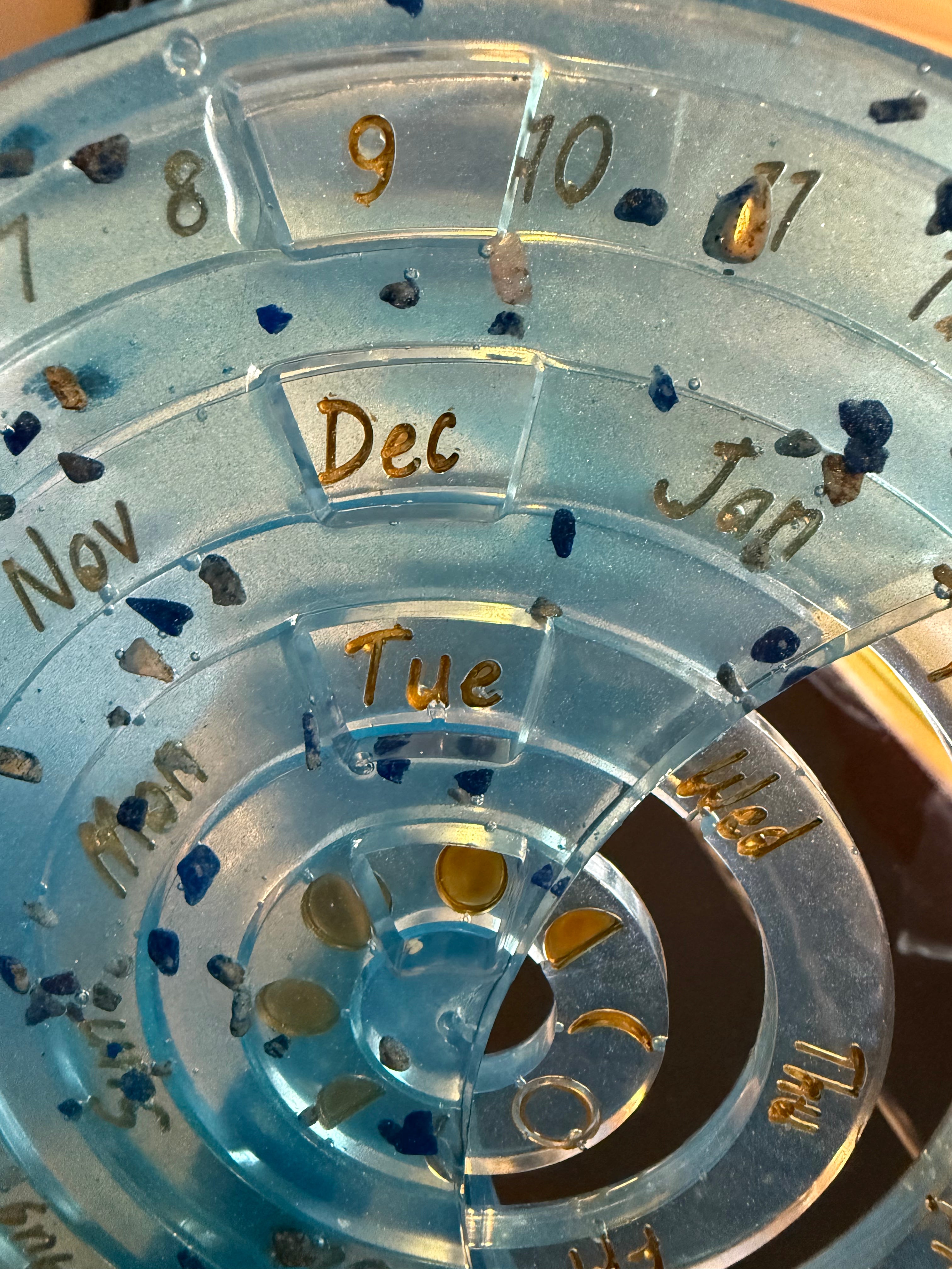 Resin Perpetual Lunar Calendar- Handcrafted Spiral Moon Tracker