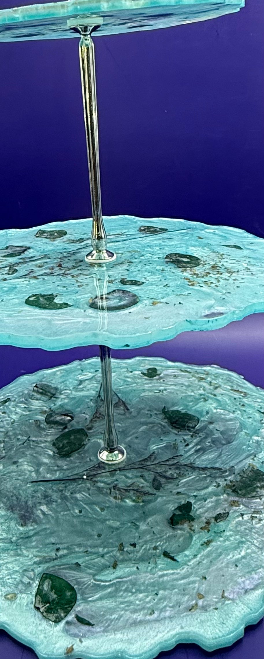 Rain — One of a Kind 3-Tier Botanical Resin Treat Stand